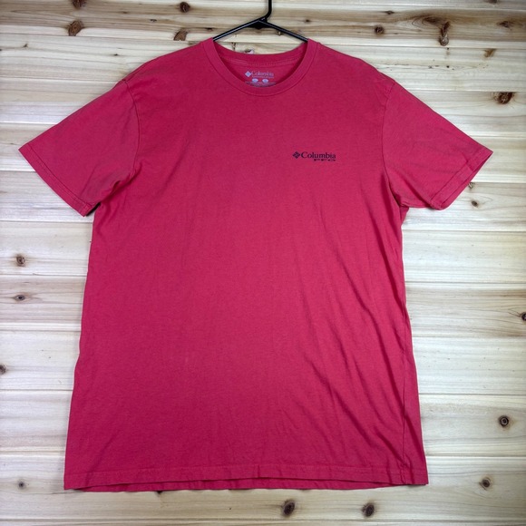 Columbia PFG T-Shirt Mens Large Red Performance Fishing Gear Short Sleeve Shirt - Picture 1 of 7